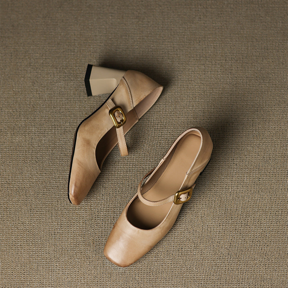 Kelis Genuine Leather Heels  Liora Lane Boutique