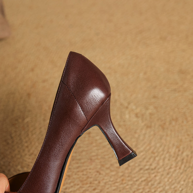 Zyne Genuine Leather Heels  Liora Lane Boutique
