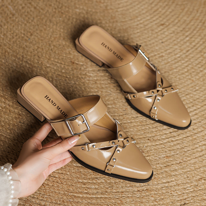 Renly Genuine Leather Slingbacks  Liora Lane Boutique