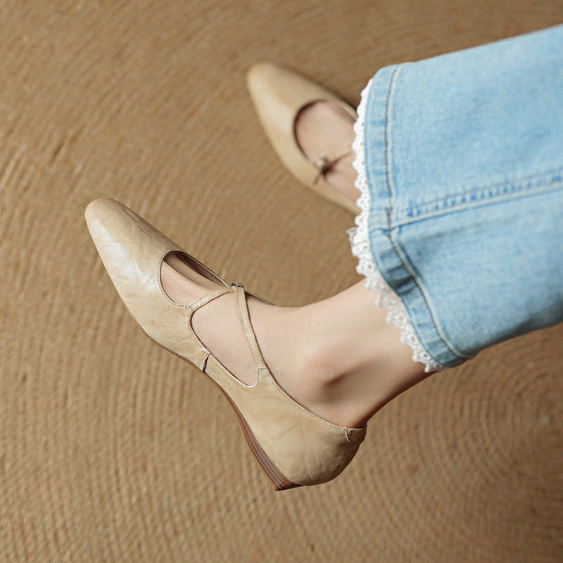 Eclan Genuine Leather Flats  Liora Lane Boutique