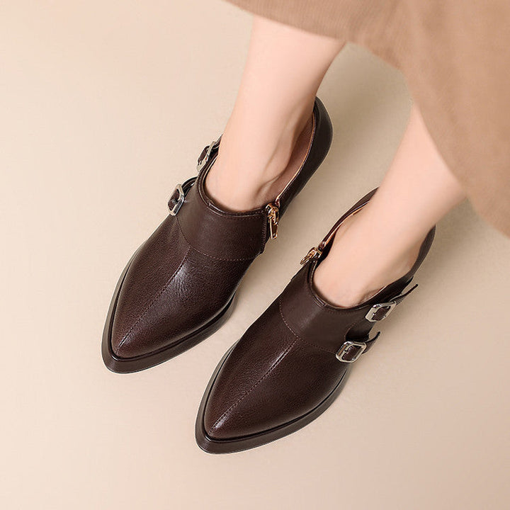 Nyrix Genuine Leather Heels  Liora Lane Boutique