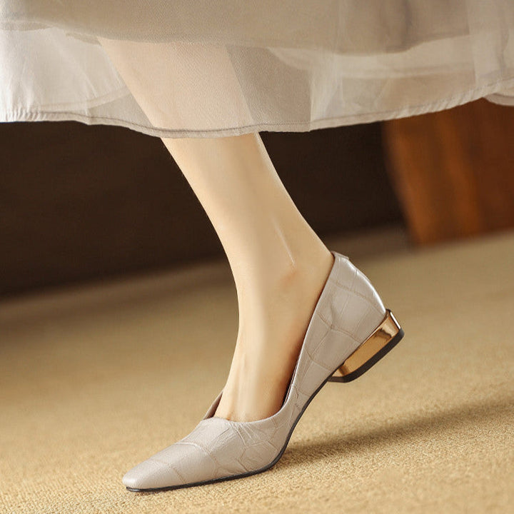 Celene Genuine Leather Heels  Liora Lane Boutique