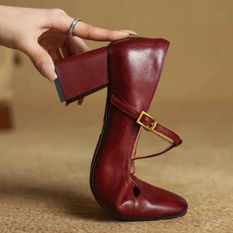 Elora Genuine Leather Heels  Liora Lane Boutique