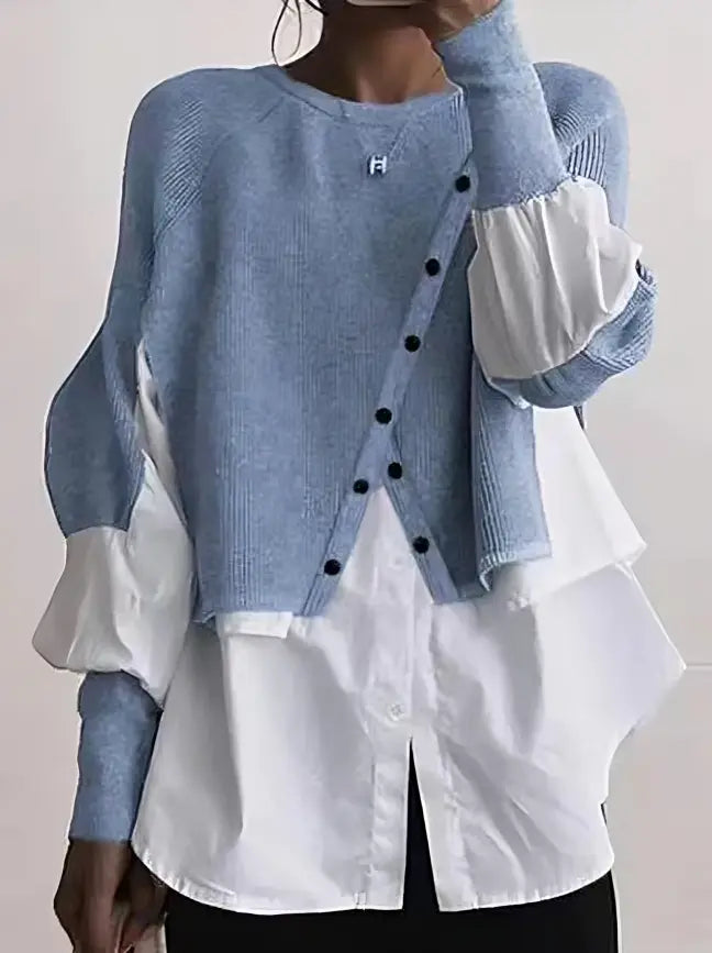 Layered Button Accent Blouse Jasmine's Boutique Australia