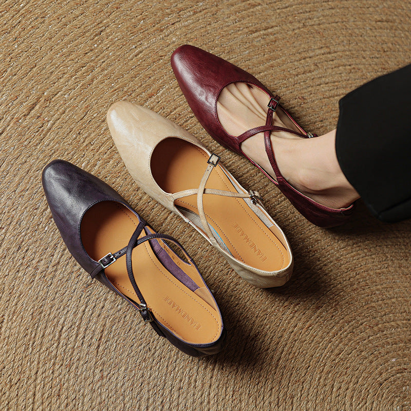 Eclan Genuine Leather Flats  Liora Lane Boutique