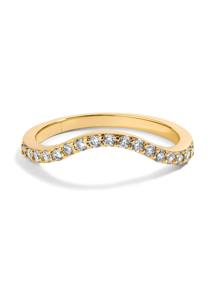 Sleek Wave Line Diamond-Inlaid Ring Jasmine's Boutique Australia