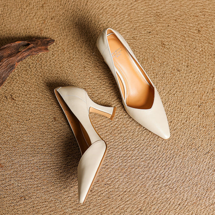 Zyne Genuine Leather Heels  Liora Lane Boutique