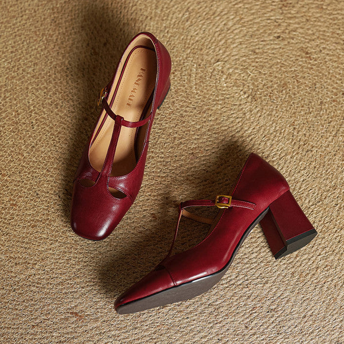 Elora Genuine Leather Heels  Liora Lane Boutique