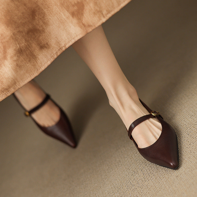 Delia Genuine Leather Heels  Liora Lane Boutique