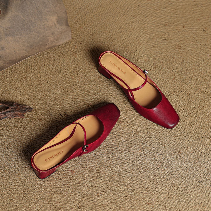 Esmer Genuine Leather Mules  Liora Lane Boutique