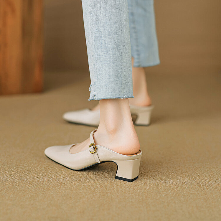 Vian Genuine Leather Mules  Liora Lane Boutique