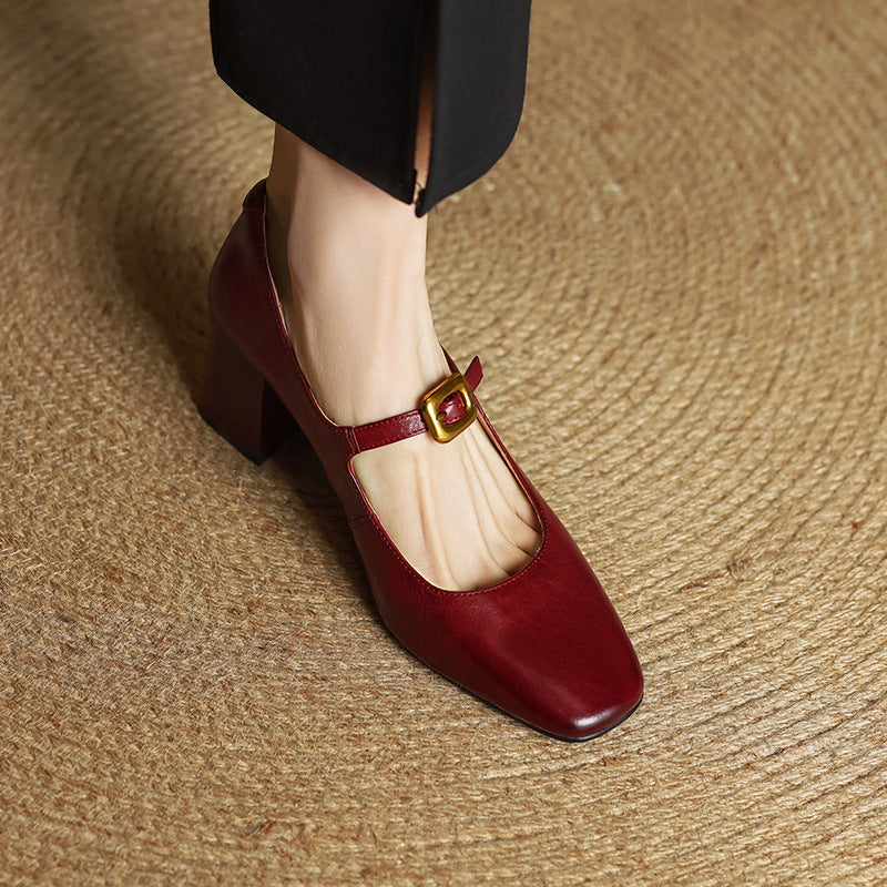 Olea Genuine Leather Heels  Liora Lane Boutique