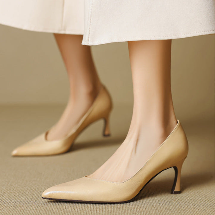 Noira Genuine Leather Heels  Liora Lane Boutique