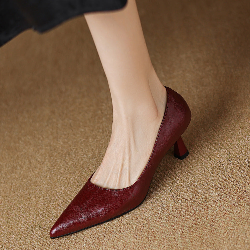 Elore Genuine Leather Heels  Liora Lane Boutique