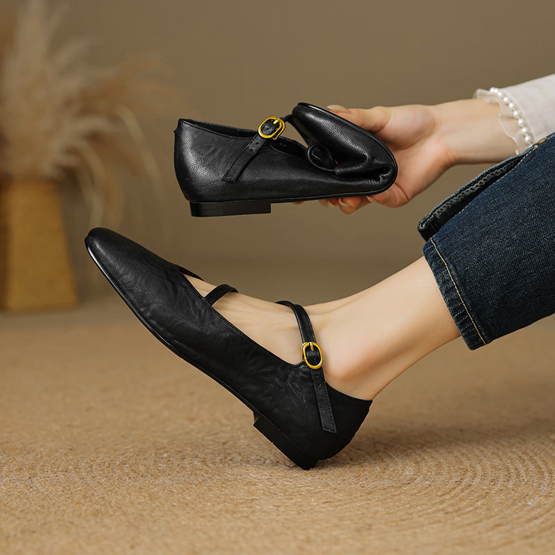 Norie Genuine Leather Flats  Liora Lane Boutique