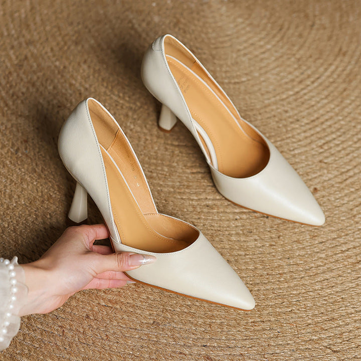 Liana Genuine Leather Heels  Liora Lane Boutique