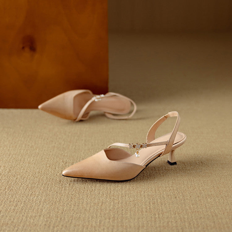 Dahlia Genuine Leather Heels  Liora Lane Boutique