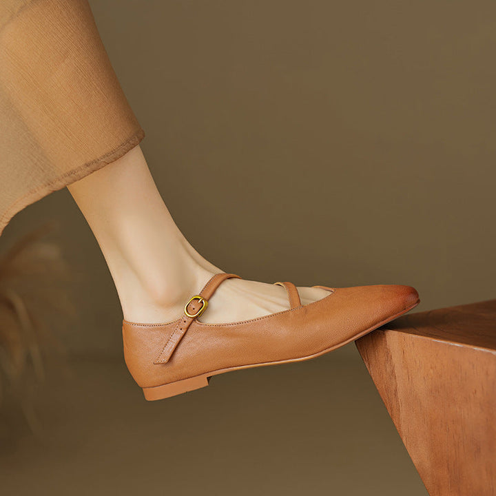 Norie Genuine Leather Flats  Liora Lane Boutique