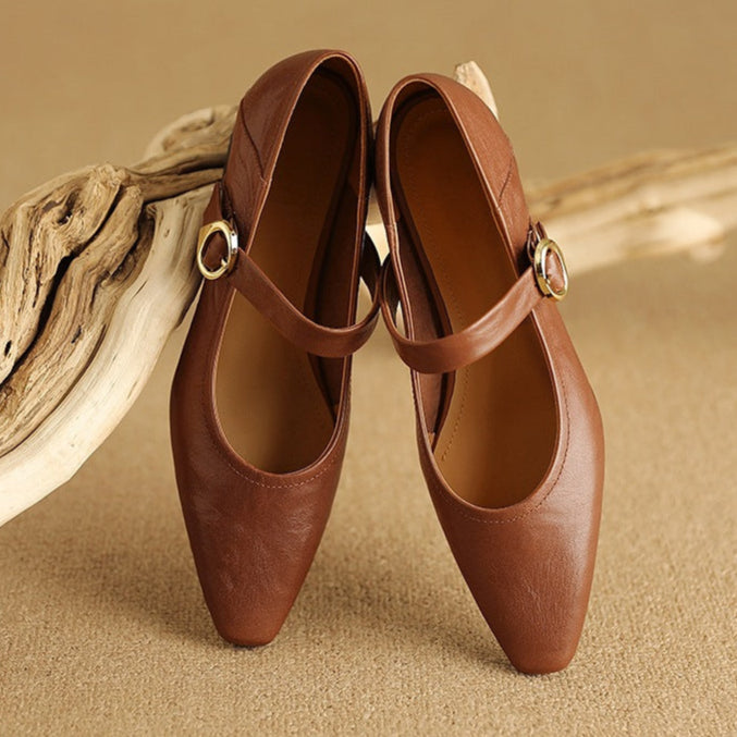 Merlot Genuine Leather Heels  Liora Lane Boutique  Caramel / 9.5 119.99