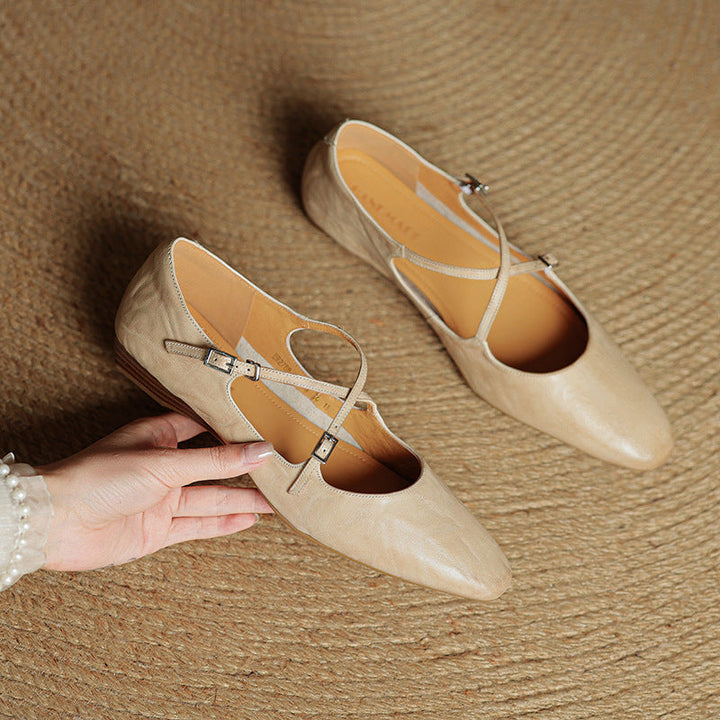 Eclan Genuine Leather Flats  Liora Lane Boutique