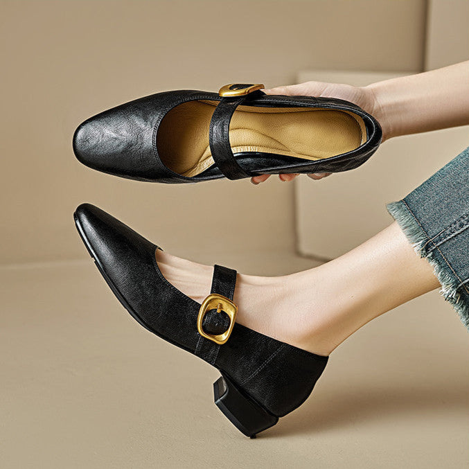 Minara Genuine Leather Pumps  Liora Lane Boutique  Black / 8.5 89.99