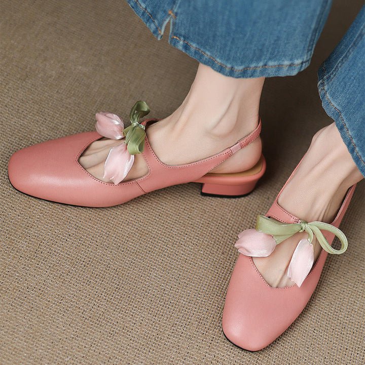 Tulip Genuine Leather Slingbacks  Liora Lane Boutique