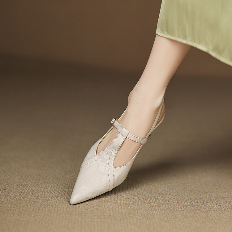 Noir Genuine Leather Heels  Liora Lane Boutique