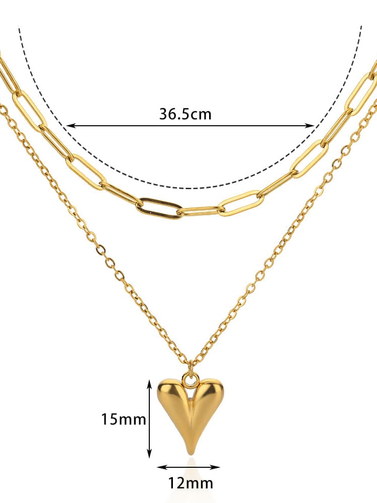 Necklace with Irregular Chain Industrial Chic Heart Jasmine's Boutique Australia