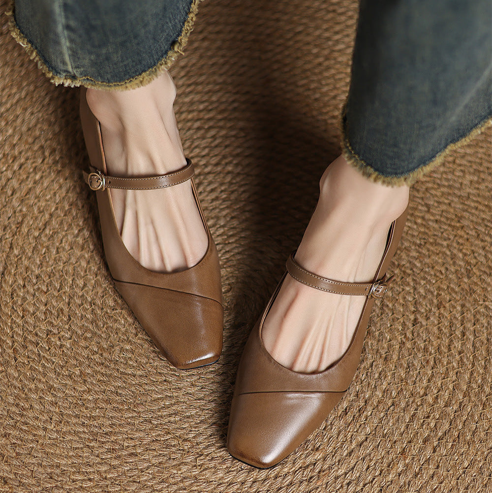 Clarette Genuine Leather Heels  Liora Lane Boutique