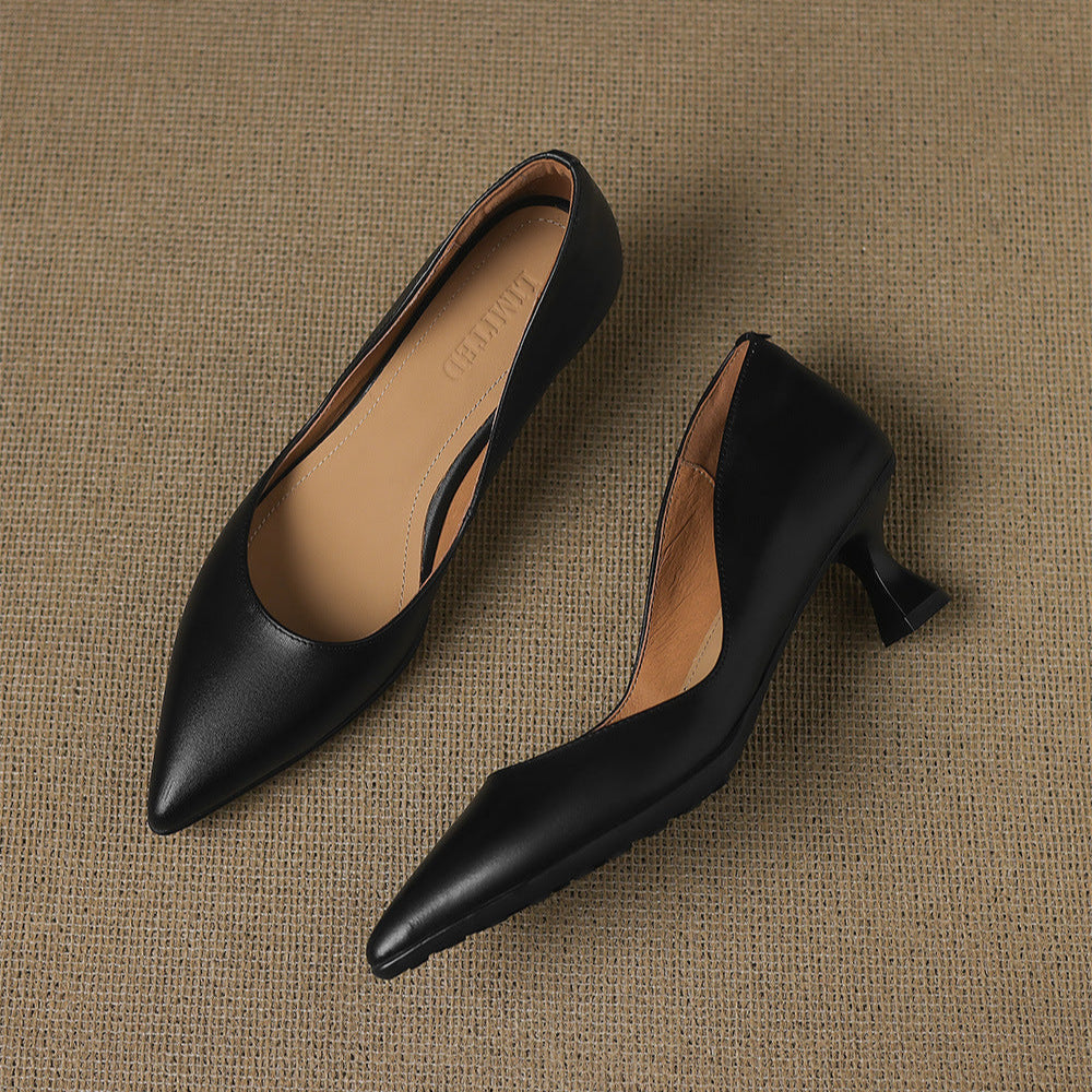 Elyia Genuine Leather Heels  Liora Lane Boutique