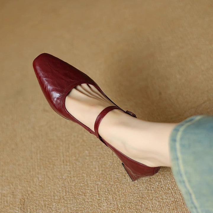 Remina Genuine Leather Heels  Liora Lane Boutique