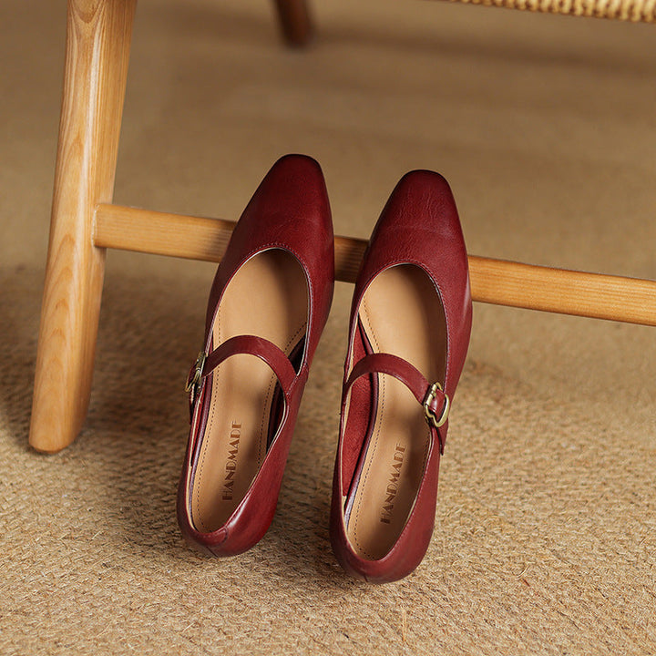 Maira Genuine Leather Heels  Liora Lane Boutique