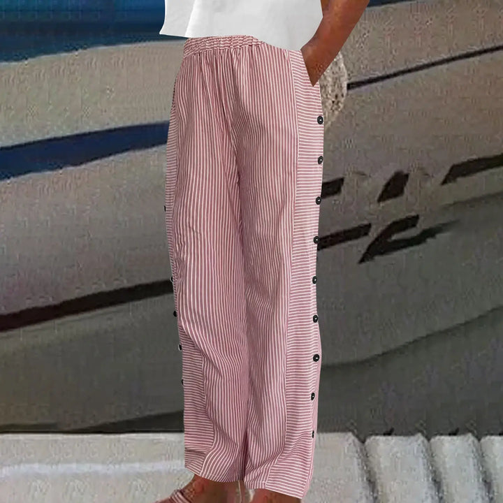 Seaside Striped Button-Up Pants Jasmine's Boutique Australia