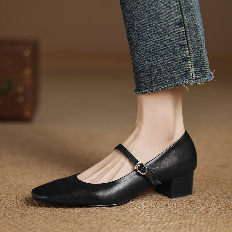 Clarette Genuine Leather Heels  Liora Lane Boutique