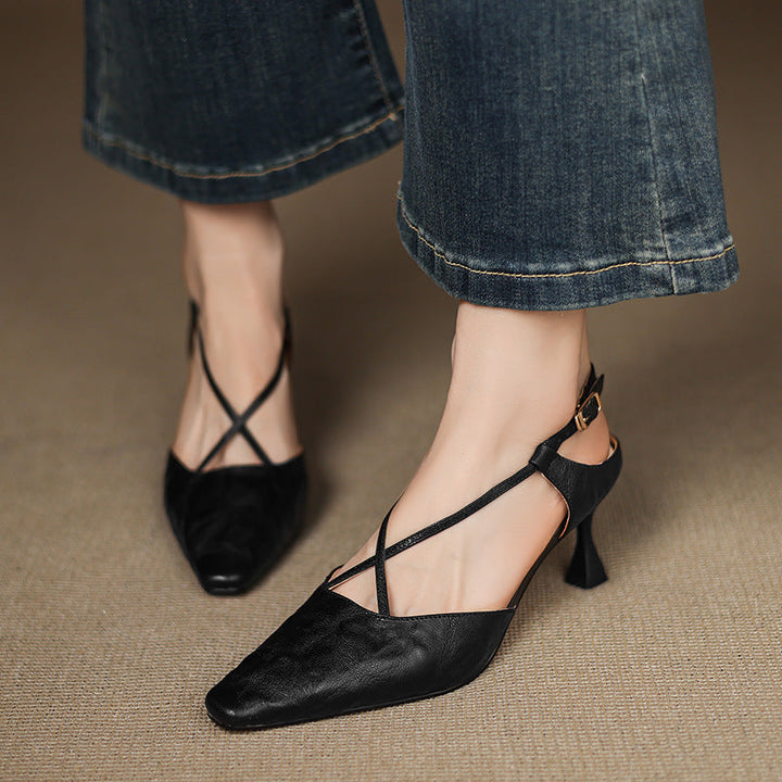 Velta Genuine Leather Heels  Liora Lane Boutique