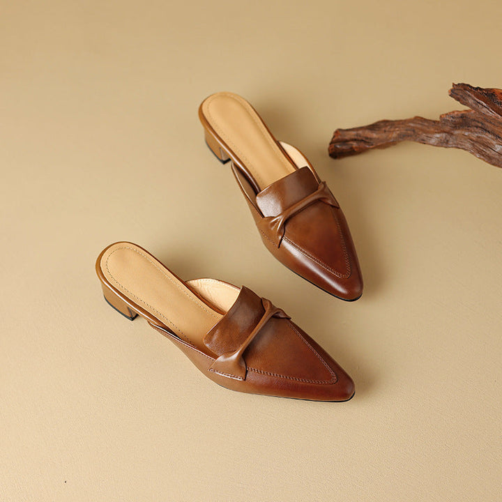 Erlen Genuine Leather Mules  Liora Lane Boutique