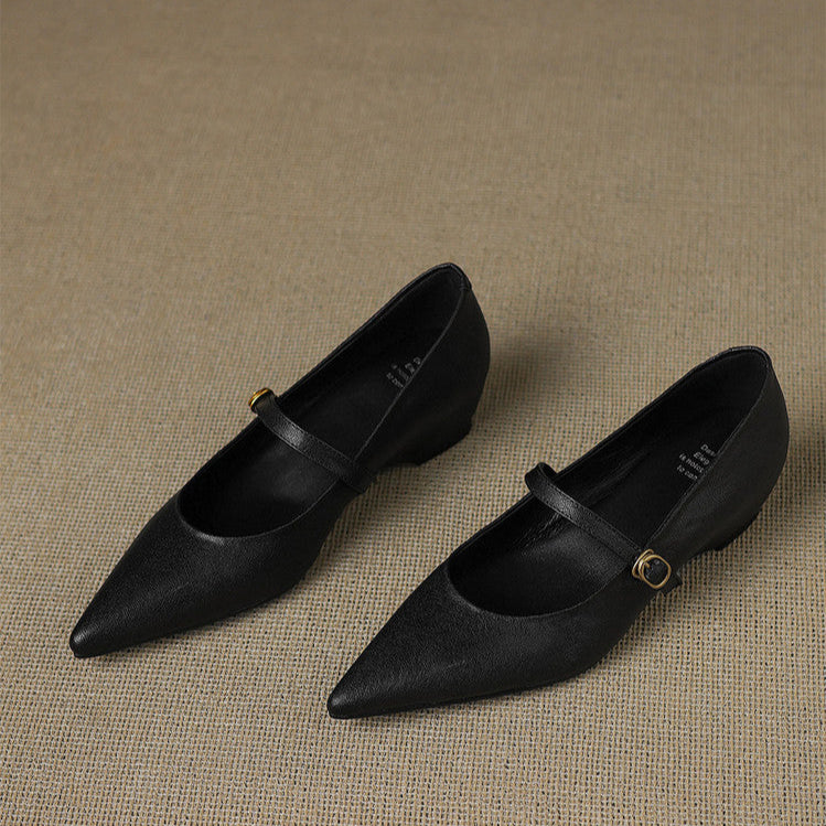 Delia Genuine Leather Heels  Liora Lane Boutique