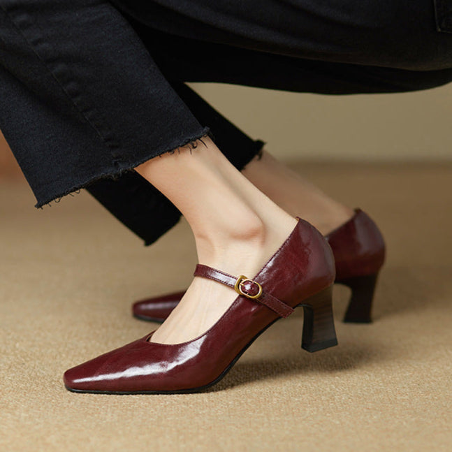 Estel Genuine Leather Heels  Liora Lane Boutique