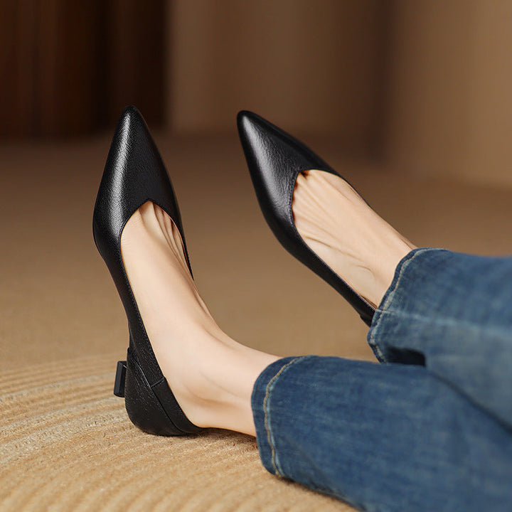 Nera Genuine Leather Heels  Liora Lane Boutique