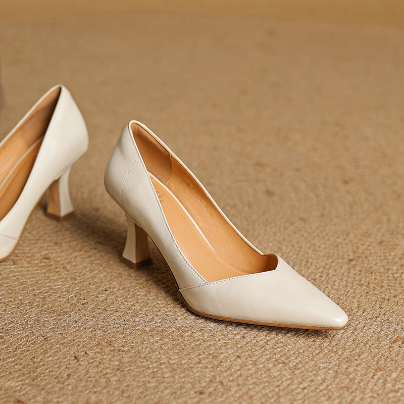 Zyne Genuine Leather Heels  Liora Lane Boutique