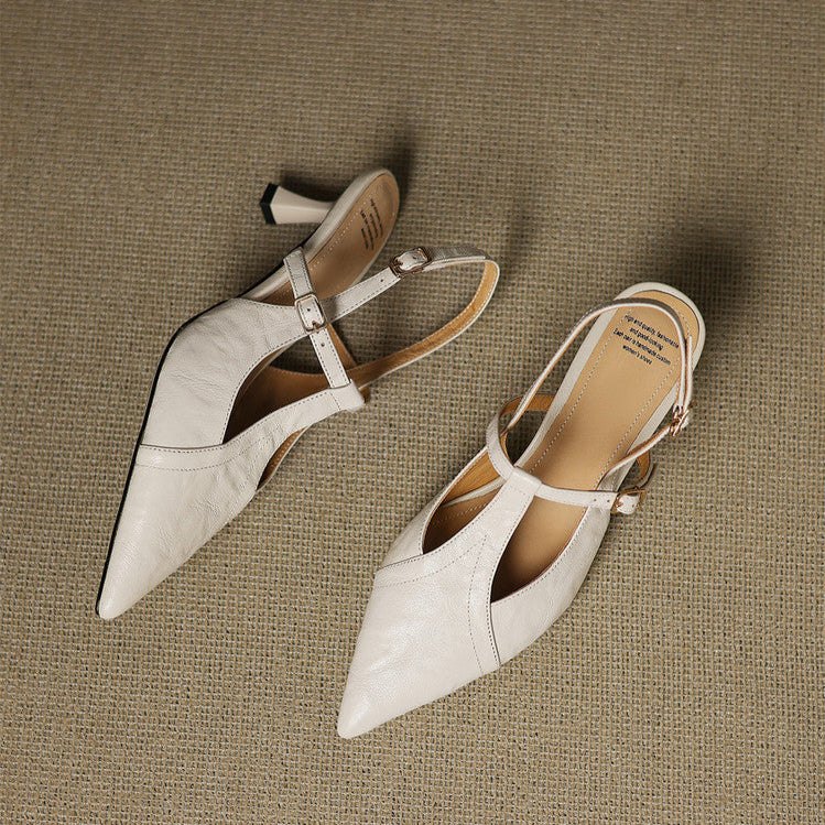 Noir Genuine Leather Heels  Liora Lane Boutique