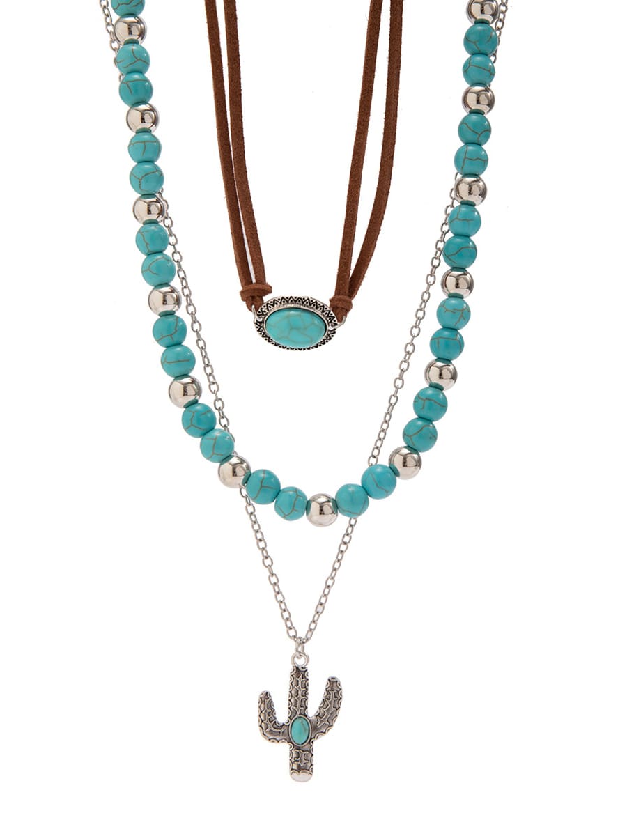 Turquoise Cactus Collar Necklace Jasmine's Boutique Australia