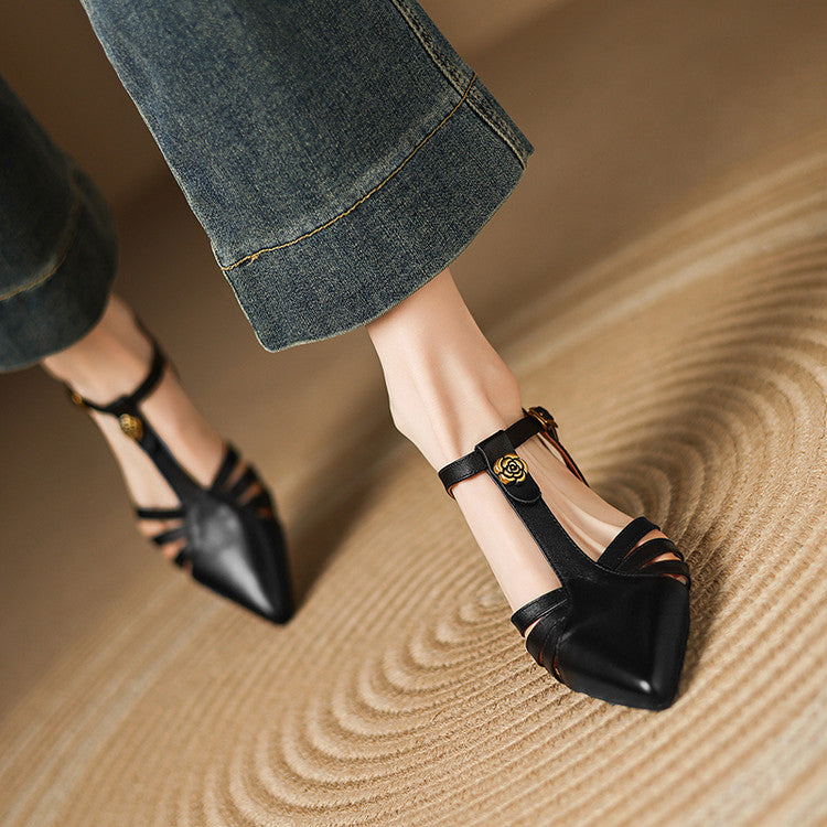 Viara Genuine Leather Heels  Liora Lane Boutique