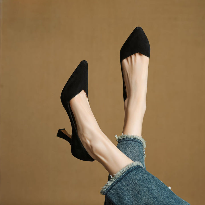 Zyne Genuine Leather Heels  Liora Lane Boutique