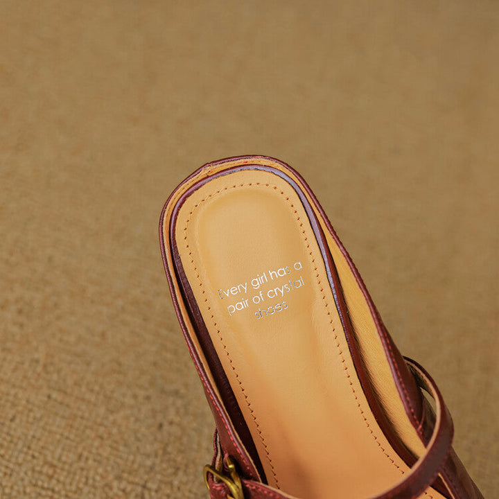 Vian Genuine Leather Mules  Liora Lane Boutique