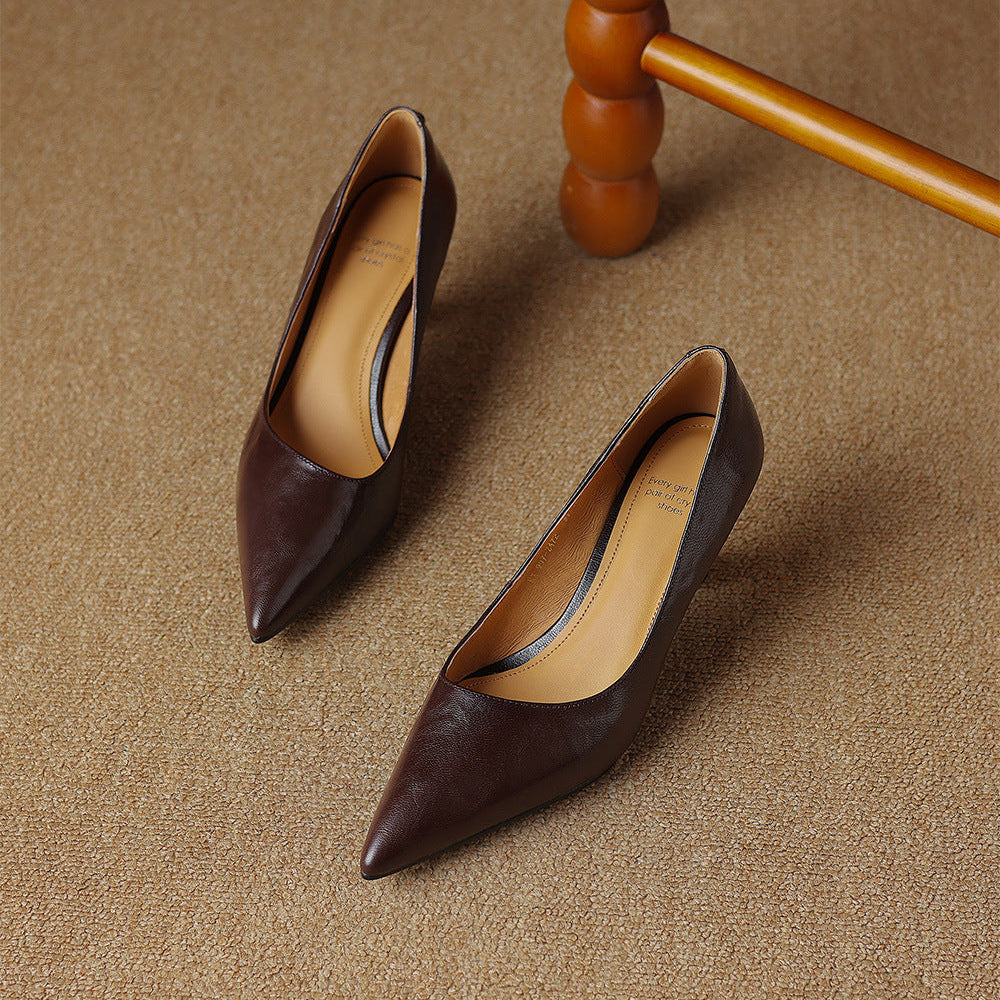 Elore Genuine Leather Heels  Liora Lane Boutique