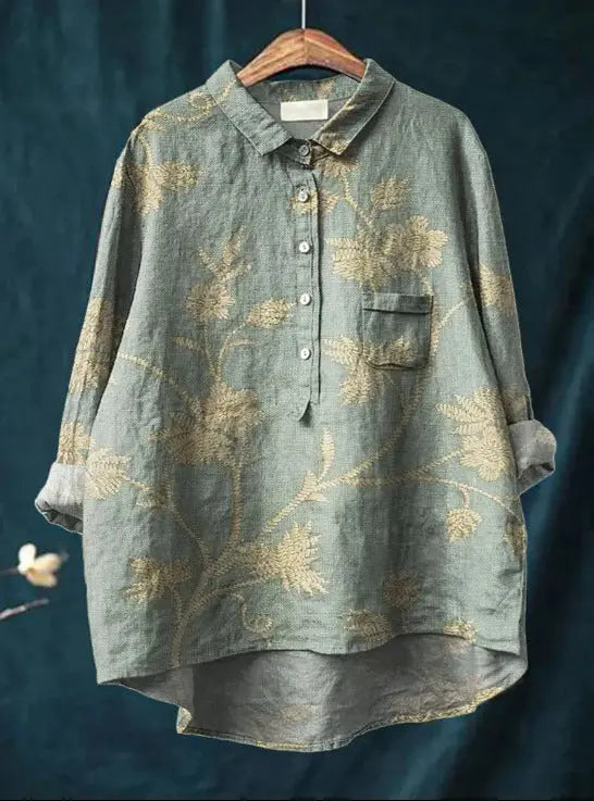 Artistic Bloom Button-Up Shirt Jasmine's Boutique Australia