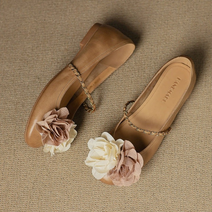 Fleur Genuine Leather Shoes  Liora Lane Boutique  Apricot / 9.5 119.99