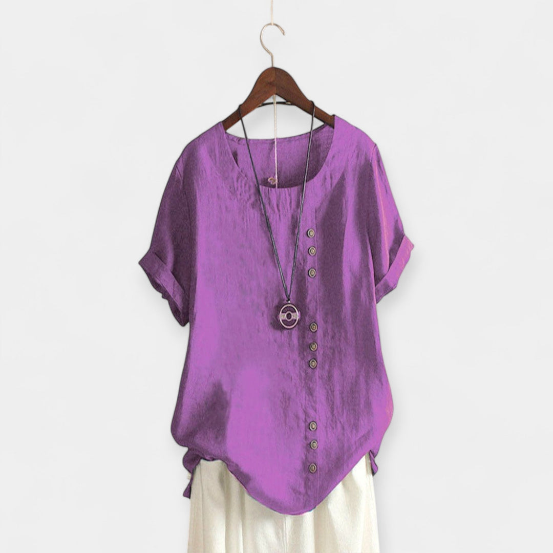 Short-Sleeve Button-Up Blouse Jasmine's Boutique Australia