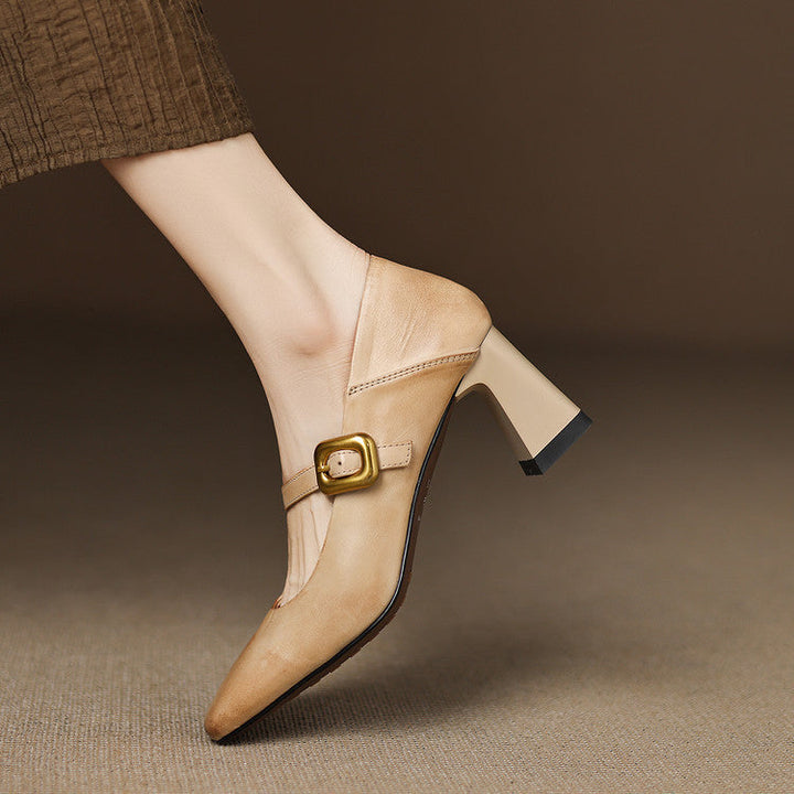 Kelis Genuine Leather Heels  Liora Lane Boutique